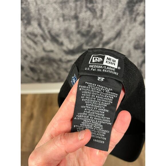 New Era 39Thirty Las Vegas Raiders Fitted Hat M/L Black Gray Embroidered NWT - Picture 6 of 8